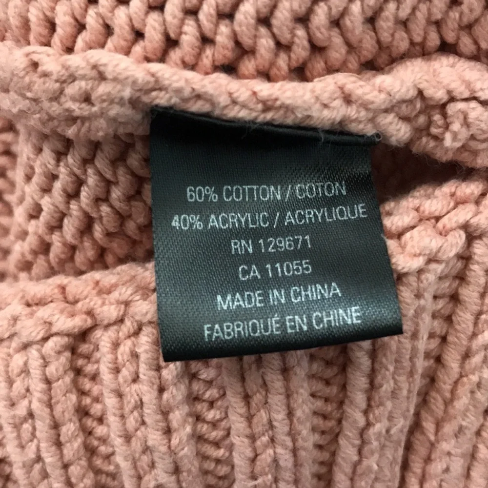 360 SWEATER Pink V-Neck Knit Pullover Sweater Size Medium